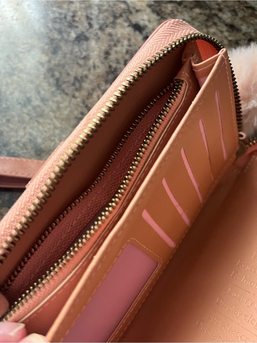 POL Peach Faux Leather Wallet Wristlet - Picture 2 of 4